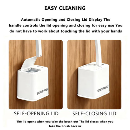 Brosse WC Jetable, Ensemble de Support de Manche pour Cuvette avec 2 RECHARGES DE 24 PIÈCES, Système de Nettoyage pour Salle de Bain