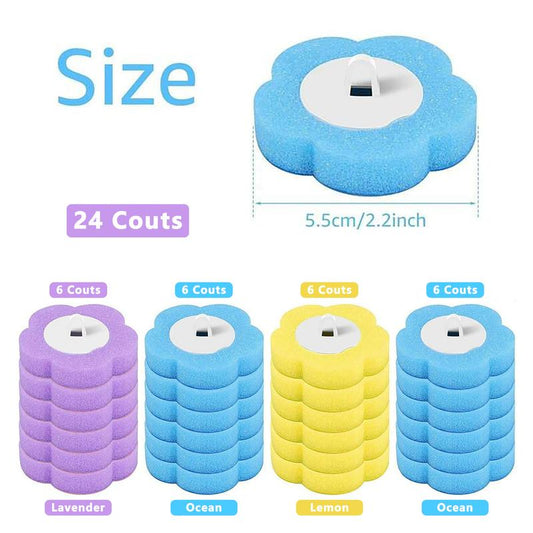 Brosse WC Jetable, Ensemble de Support de Manche pour Cuvette avec 2 RECHARGES DE 24 PIÈCES, Système de Nettoyage pour Salle de Bain