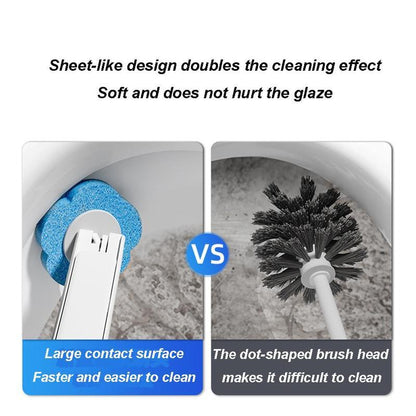 Brosse WC Jetable, Ensemble de Support de Manche pour Cuvette avec 2 RECHARGES DE 24 PIÈCES, Système de Nettoyage pour Salle de Bain