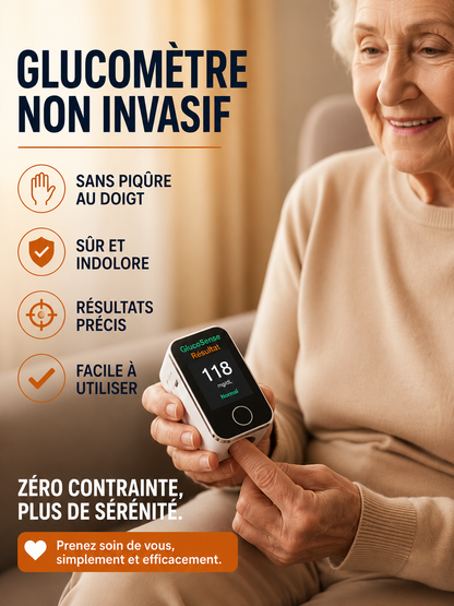 Moniteur de Glycémie Non Invasif — Résultat en 5 Secondes | 99 % de Précision | Technologie 8-en-1