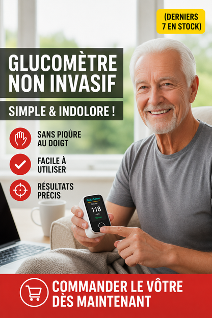Moniteur de Glycémie Non Invasif — Résultat en 5 Secondes | 99 % de Précision | Technologie 8-en-1
